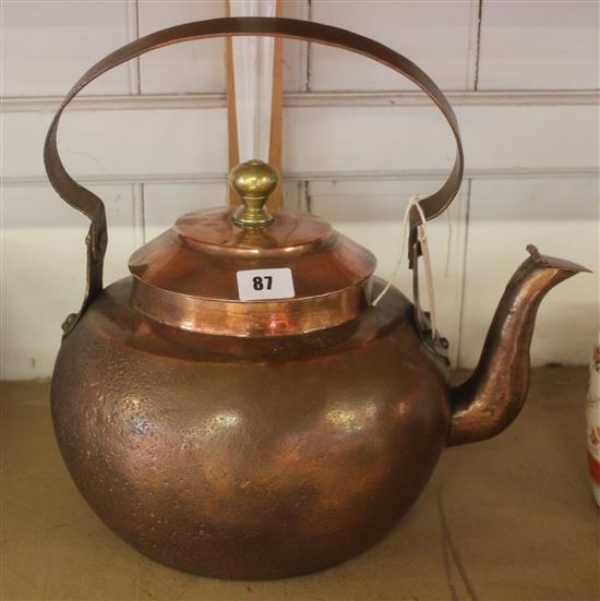 19thC copper kettle